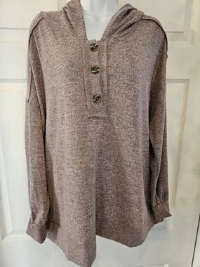 ANDRÉE BY UNIT Heathered Mauve Knit Hoodie